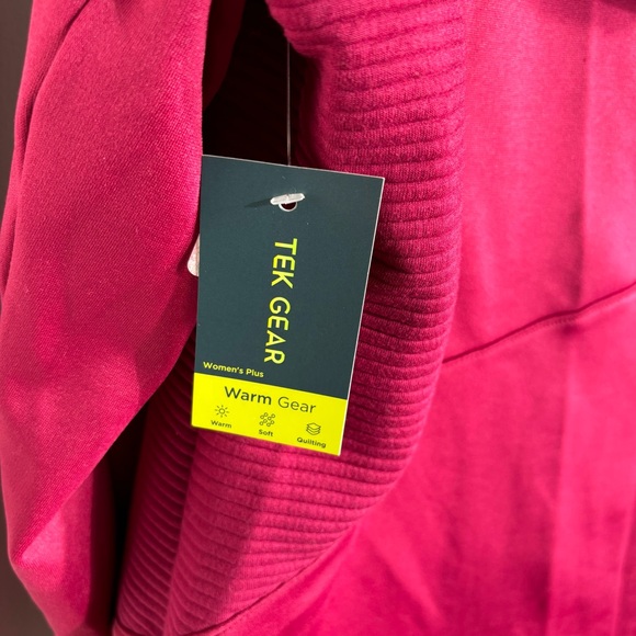 Women's Tek Gear® Hooded Mixed-Media Jacket Sangria Red 1x - Picture 8 of 9